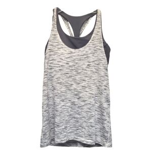 Gray Juniors Athletic Tank Top w/ Racer Back and Wide Arm Openings - Size 10-12